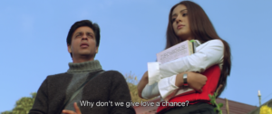 SRK and Amrita Rao in Main Hoon Na Scene